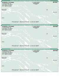 Green Marble 3 Per Page Laser Checks