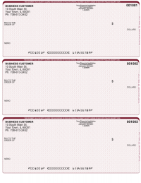 Burgundy Safety 3 Per Page Laser Checks