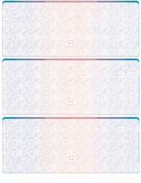 Blue Red Blank High Security 3 Per Page Laser Checks