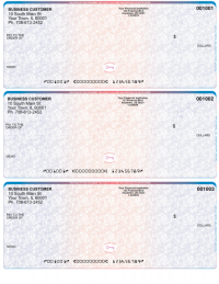Blue Red High Security 3 Per Page Laser Checks
