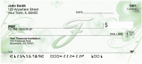 Floral Monogram F Personal Checks