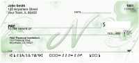Floral Monogram N Personal Checks