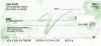 Floral Monogram V Personal Checks