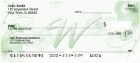 Floral Monogram W Personal Checks