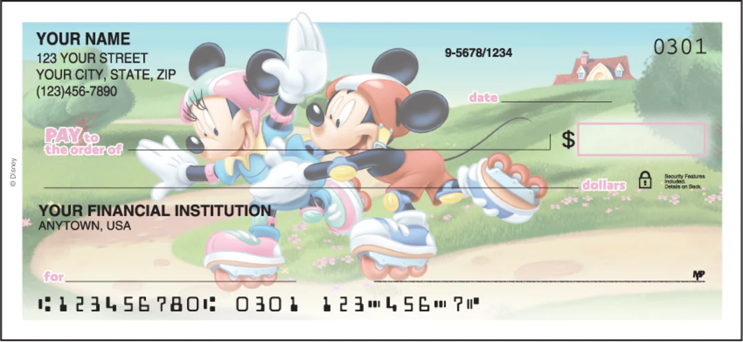 Side Tear Mickey's Adventures Personal Checks