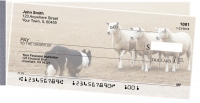 Border Collie at Work Side Tear Personal Checks