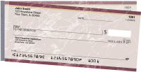 Burgundy Marble Side Tear Personal Checks