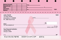 Pink Ribbon Top Stub Personal Checks