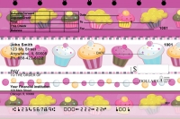 Colorful Cupcakes Top Stub Personal Checks