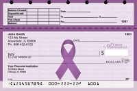 Cancer Awareness Ribbon Top Stub Personal Checks