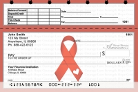 Heart Disease Awareness Ribbon Top Stub Personal Checks