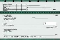 Green Marble Top Stub Personal Checks