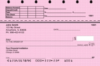 Pink Safety Top Stub Personal Checks